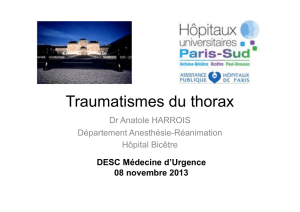 Harrois A, Traumatisme thoracique - DESCMU 2013