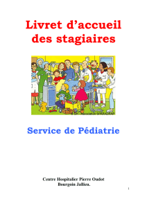 Livret d`accueil Pierre Oudot Bourgoin pédiatrie