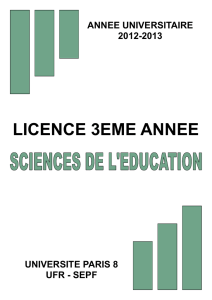 licence 3eme annee - (SEPF) - Paris 8