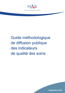 Guide méthodologique de diffusion publique des indicateurs