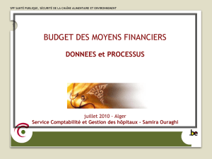 Budget des moyens financiers - données et processus
