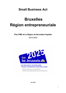 Small Business Act – Bruxelles Région entrepreneuriale