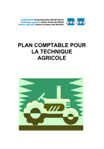 PLAN COMPTABLE POUR LA TECHNIQUE AGRICOLE