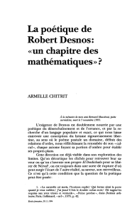 La poétique de Robert Desnos : « un chapitre des mathématiques » ?