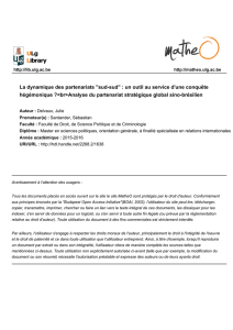 La dynamique des partenariats "sud-sud" : un outil au service d`une