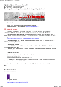 [triangle] Lettre d`informations - 24 janvier 2012