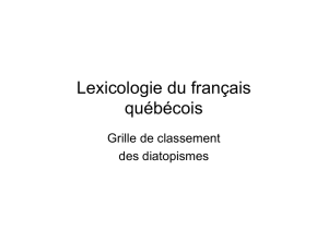 Lexicologie du français québécois