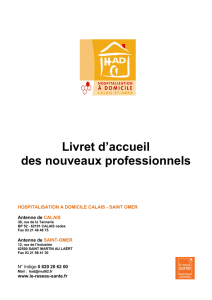Livret d`accueil des nouveaux professionnels