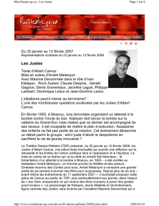 ACTEUR / Les Justes / Critique monthéâtre.qc.ca 27-01-2008