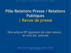 Pôle Relations Presse / Relations Publiques | Revue de