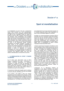 Sport et mondialisation - Les Archives de strategie.gouv.fr