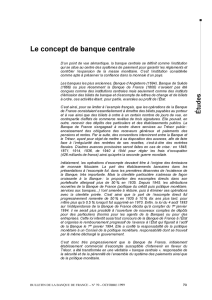 Le concept de banque centrale - Bulletin de la Banque de France n