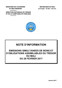 note d`information - Agence UMOA