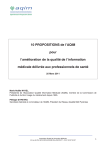 Association qualité et information médicale