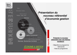 Présentation du nouveau référentiel d`économie gestion