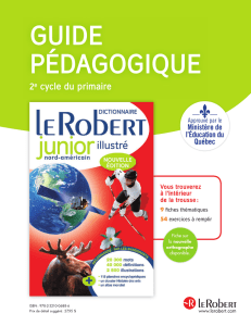 Le Robert Junior, fiche pédagogique pour le