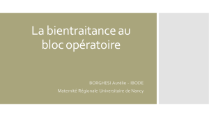 La démarche de bientraitance au bloc opératoire