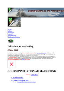 Initiation au marketing COURS D`INITIATION AU MARKETING