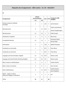 Maquette des Enseignements - GBD Londres - S1 à S4
