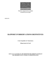 Rapport d`observations définitives