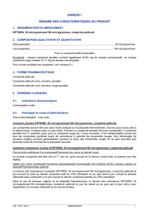 OPTIDRIL 30 microgrammes/150 microgrammes, comprimé