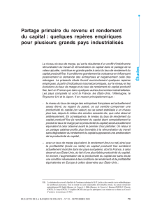 Partage primaire du revenu et rendement du capital