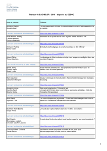 Travaux de BACHELOR - 2016 - Institut et Haute Ecole de la Santé