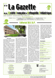 de la SOciétéFrançaise d`Orthopédie Pédiatrique