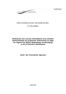 Réalisation des travaux d`installation d`un système photovoltaïque