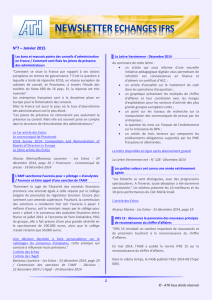 Newsletter IFRS - janvier 2015