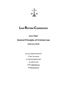 Code Pénal - Law Reform Commission