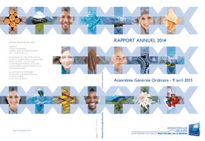 Rapport annuel 2014 Banque Populaire des Alpes