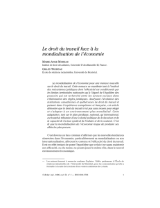 Le droit du travail face à la mondialisation de l`économie