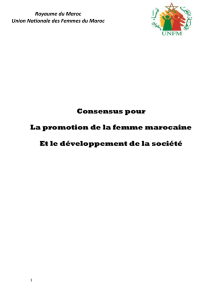 Consensus pour La promotion de la femme marocaine Et le