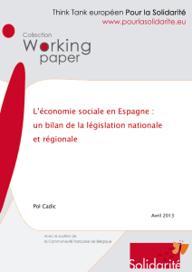 L`économie sociale en Espagne : un bilan de la législation nationale