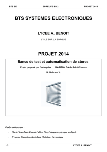 BTS SYSTEMES ELECTRONIQUES PROJET 2014