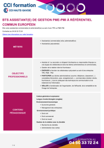 BTS Assistant(e) de Gestion PME-PMI à référentiel commun européen