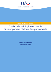 Choix méthodologiques pour le développement clinique des