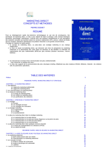 marketing direct concepts et methodes resume table des