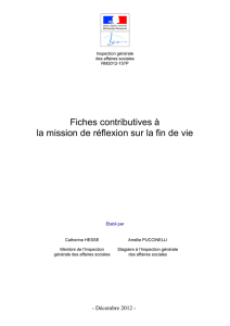 Fiches contributives à la mission de réflexion sur la fin