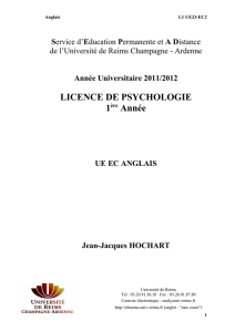 LICENCE DE PSYCHOLOGIE 1ère Année