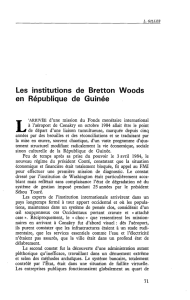 Les institutions de Bretton Woods en
