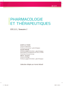 pharmacologie et thérapeutiques