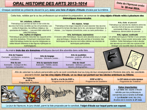 oral histoire des arts 2013-1014 - Institution Saint