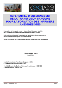 Référentiel d`enseignement de la transfusion sanguine