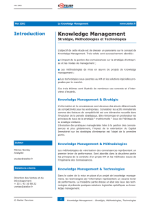 Knowledge Management : Stratégie, Méthodologies et Technologies