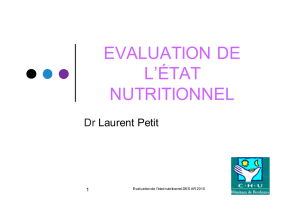 evaluation de l`état nutritionnel