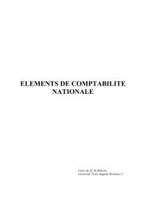 ELEMENTS DE COMPTABILITE NATIONALE - Cours-univ