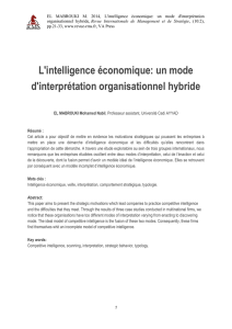 L`intelligence économique: un mode d`interprétation organisationnel