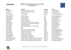 EUNAM Marrakech Meeting – April 22-23, 2013 List of participants